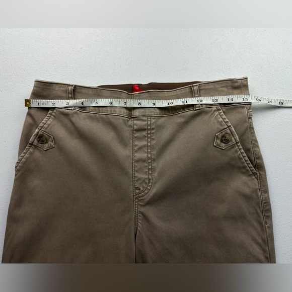 Spanx Stretch Twill Cropped Wide Leg Pant Womens Large Tan Shaping - Picture 8 of 11